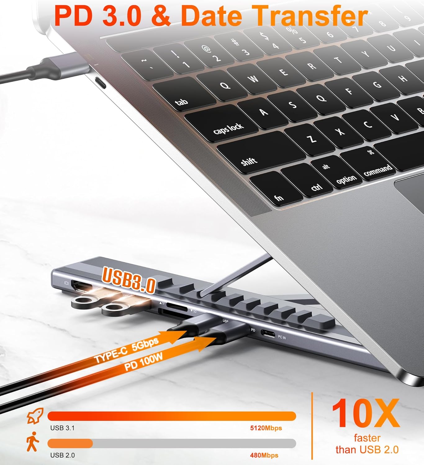 USB C Laptopstander med Dockingstation