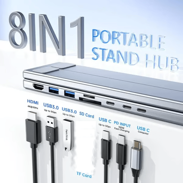 8-i-1 USB-C Laptopstativ, Bästa presenter💻