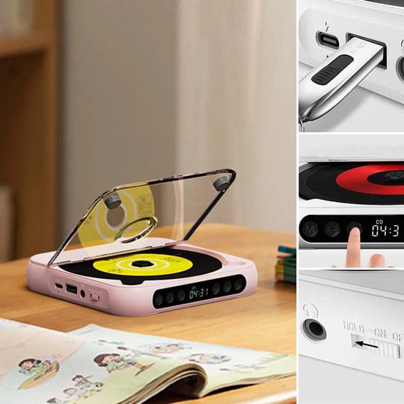 Bærbar Bluetooth CD-afspiller ❤️ Den perfekte gave til musikelskere