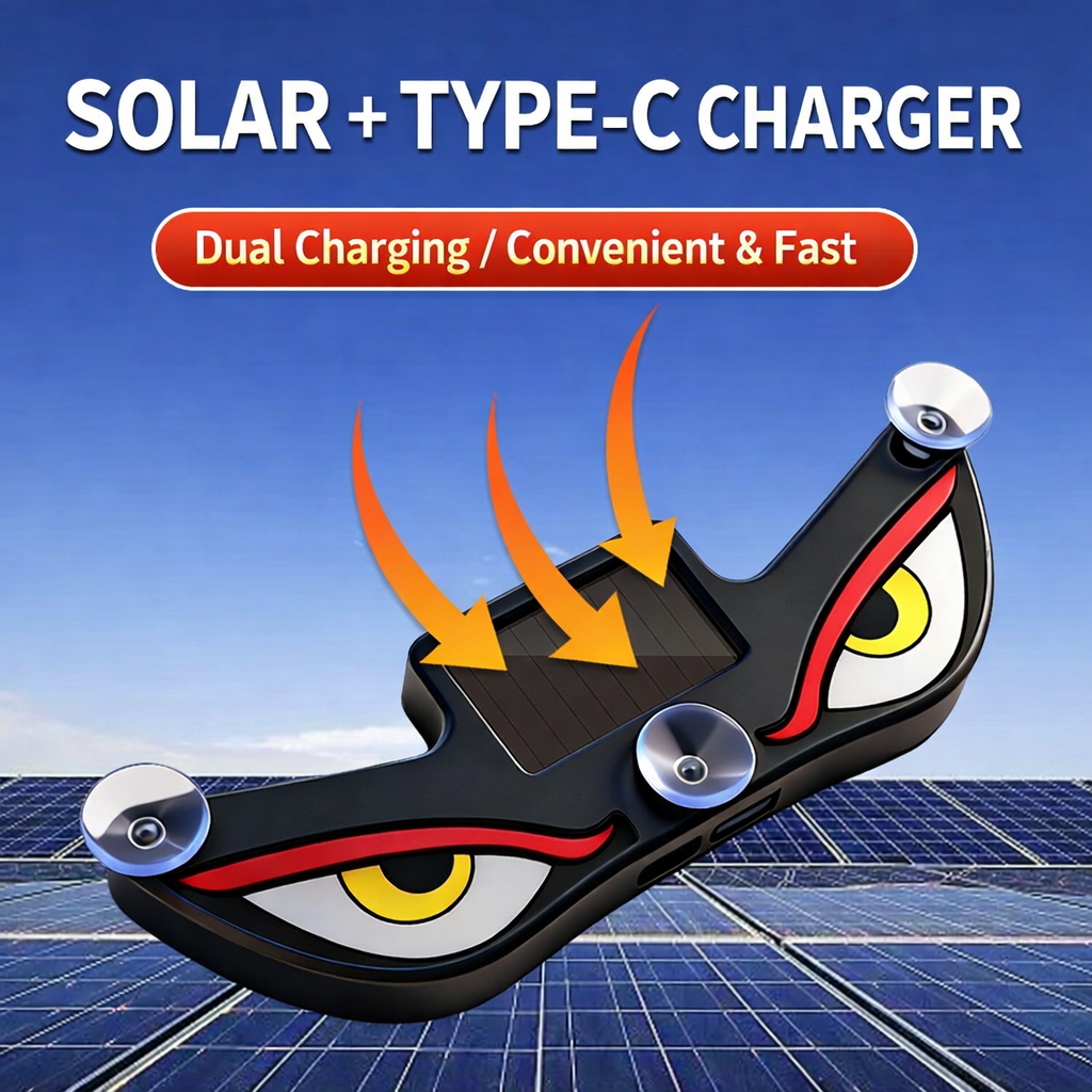 😈 Solar Dæmonøje LED Bilrude Lys