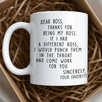 😂 Dear Boss Funny Mug – Hilarious Office Gift for Boss, Coworker or Work Bestie