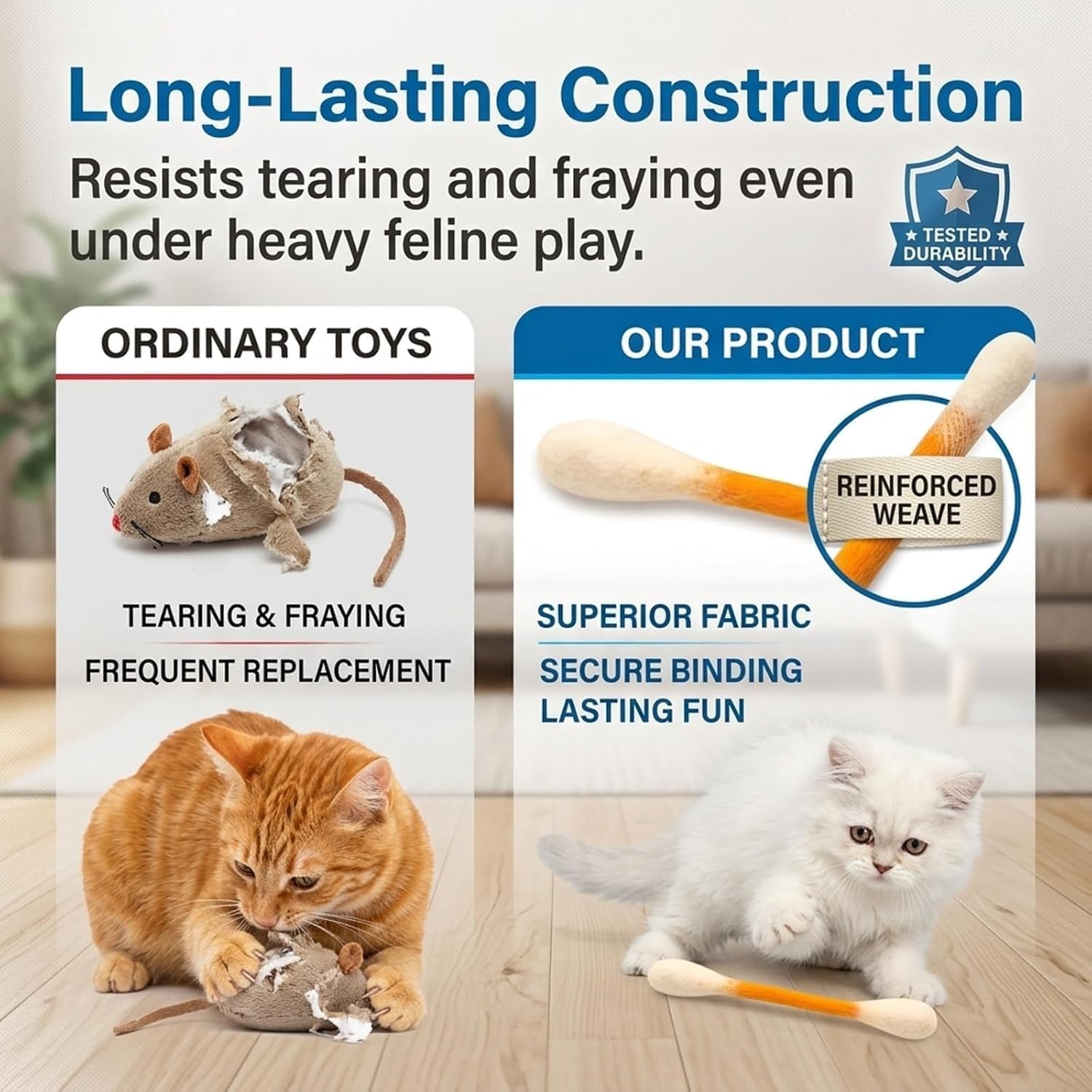 ❤️Til glade, sunde og aktive indekatte🐱Swabs Kattelegetøj med Katteurt