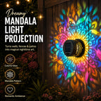 Solar Mandala Væglampe Udendørs Havehegnsprojektor Lampe Terrasse Stemningsdekoration