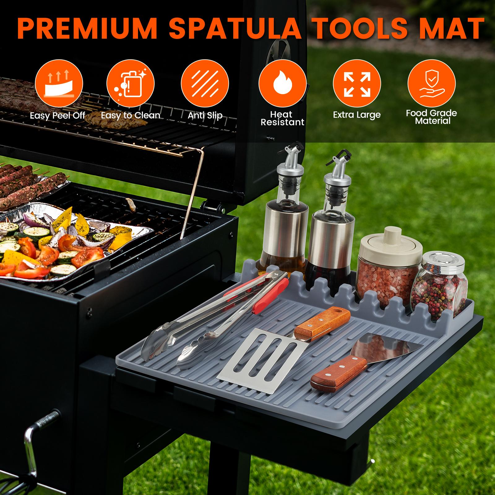 TYIIPLUS™ Silicone Grill Side Shelf Mat – Heat Resistant BBQ Tool Organizer