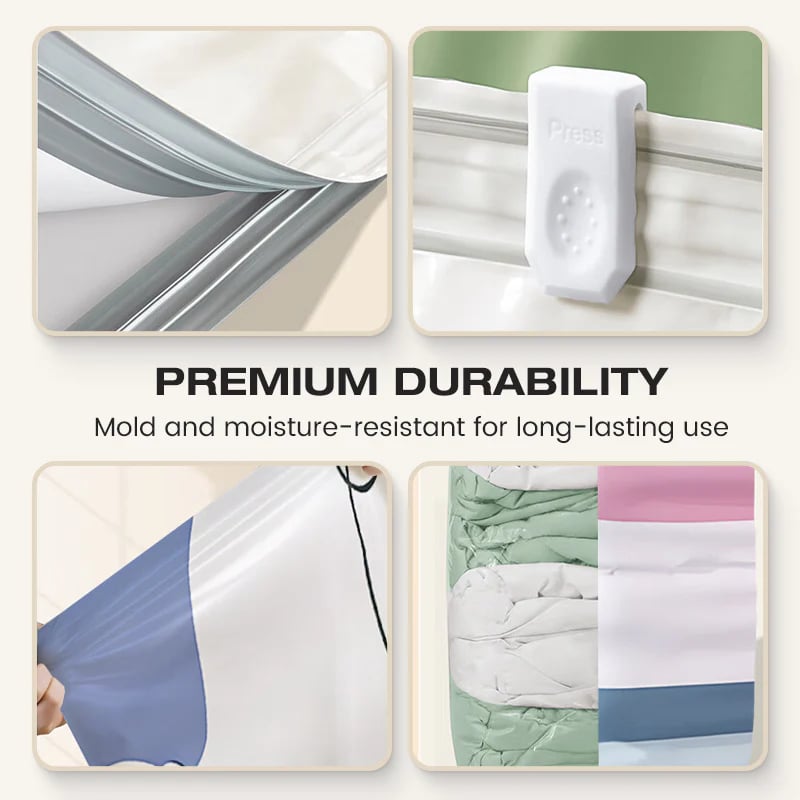 No-Pump Vacuum Storage Compression Bags