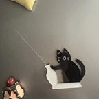 Sød sort kat køleskabsmagnet vase – Knurhårs-mindeting & Mini blomsterholder dekoration