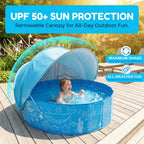 Foldable Kids Pool with Canopy – Portable Baby Splash Pool & Beach Tent for Toddlers, Kids & Pets