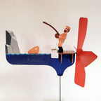 🎣 Fisherman Wind Spinner Garden Decor
