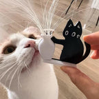 Sød sort kat køleskabsmagnet vase – Knurhårs-mindeting & Mini blomsterholder dekoration