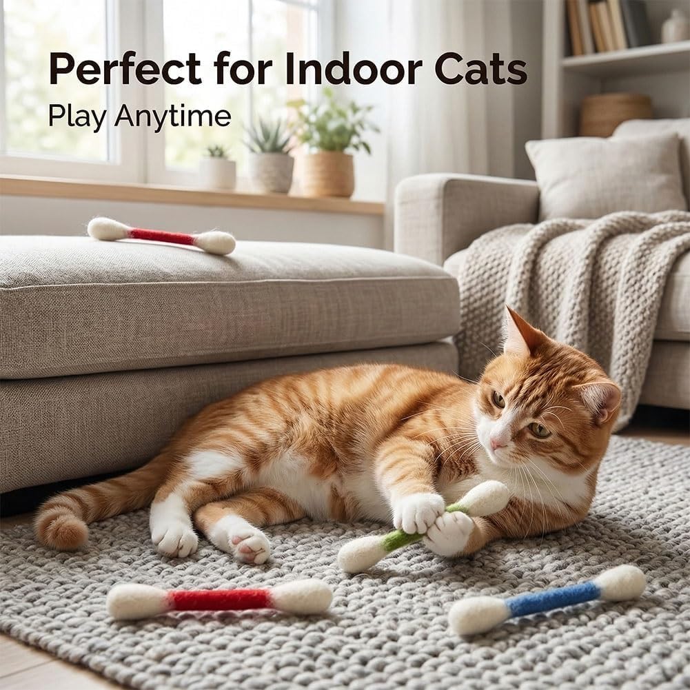 ❤️Til glade, sunde og aktive indekatte🐱Swabs Kattelegetøj med Katteurt