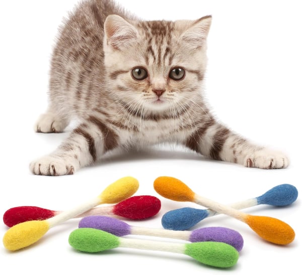 ❤️Til glade, sunde og aktive indekatte🐱Swabs Kattelegetøj med Katteurt