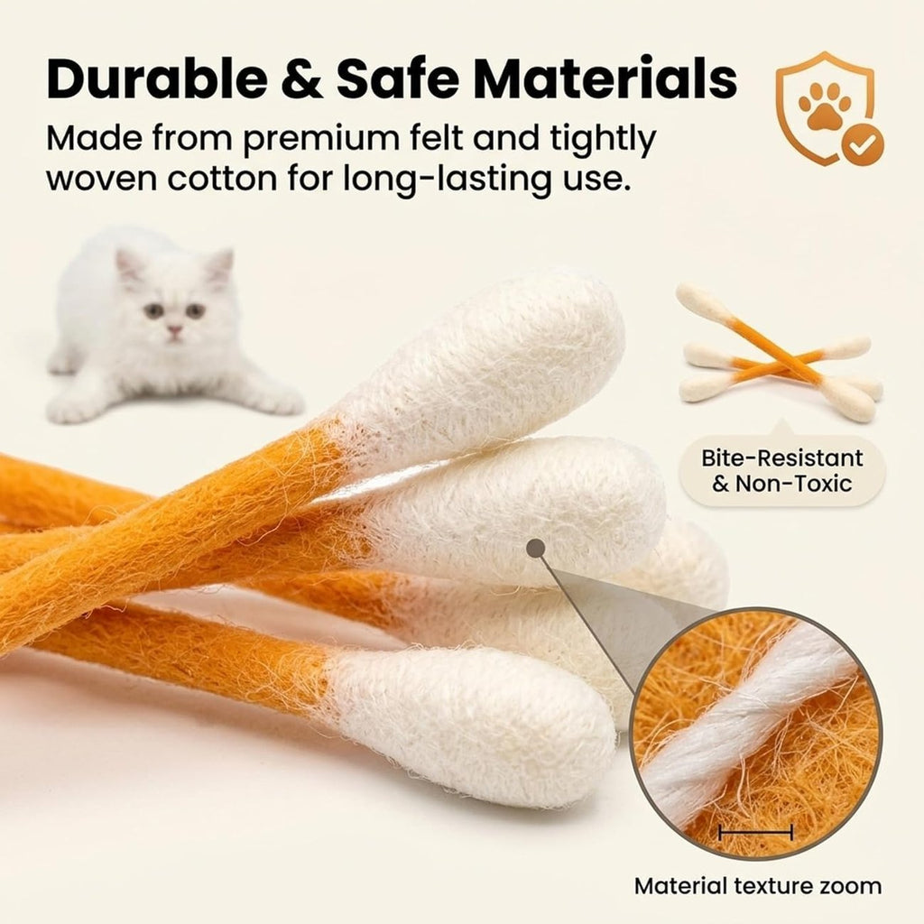 ❤️Til glade, sunde og aktive indekatte🐱Swabs Kattelegetøj med Katteurt