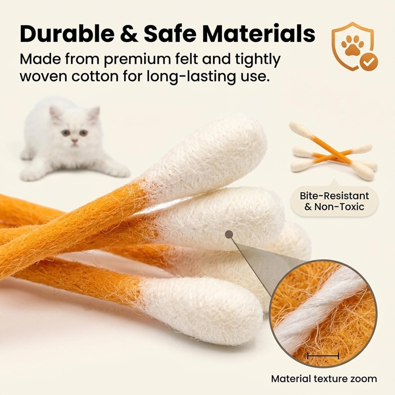 ❤️Til glade, sunde og aktive indekatte🐱Swabs Kattelegetøj med Katteurt