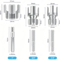 3-delars gängsats för PVC-rör, kraftig (1/2″, 3/4″, 1″ hane/hona) – för PVC-, PPR- och MPP-rör