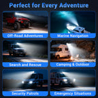 50W Remote Control 360° Rotating LED Searchlight