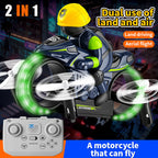 2-i-1 flyvende motorcykel – RC-motorcykel til land og luft med dobbeltfunktion