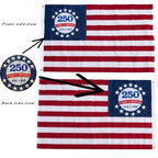🔥250-årsjubileums USA-minnesflagga (90x150 cm), dubbelsidigt broderad