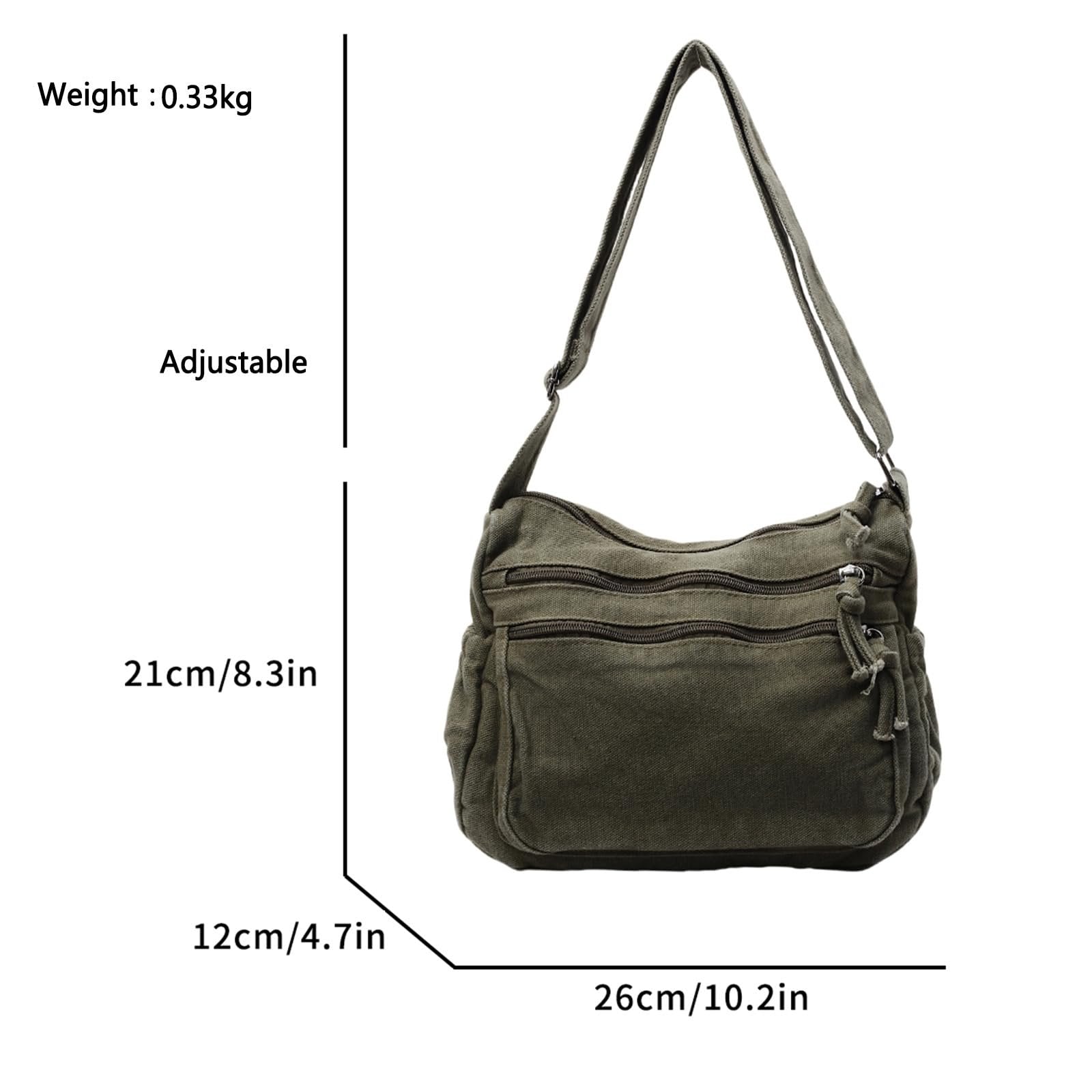 Lærreds Crossbody Taske med Flere Lommer til Hverdagsbrug