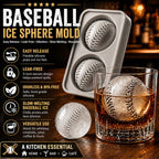 Baseball-isterningform – Langsomtsmeltende silikonekugleform til whisky, cocktails og mere ⚾🧊