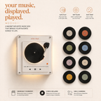 Magnetisk NFC Musikafspiller Natlampe – Smart Mini Vinylafspiller i Akryl med Automatisk Afspilning, Blød Belysning og Tilpassede Sange