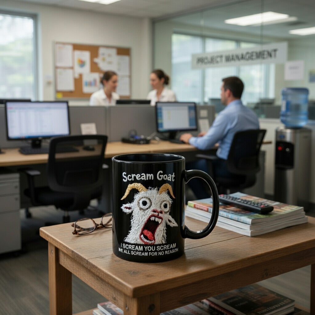 Sjovt skrigende gedekrus – “Jeg råber ikke, jeg er bare passioneret omkring kaffe” Keramisk kaffekop