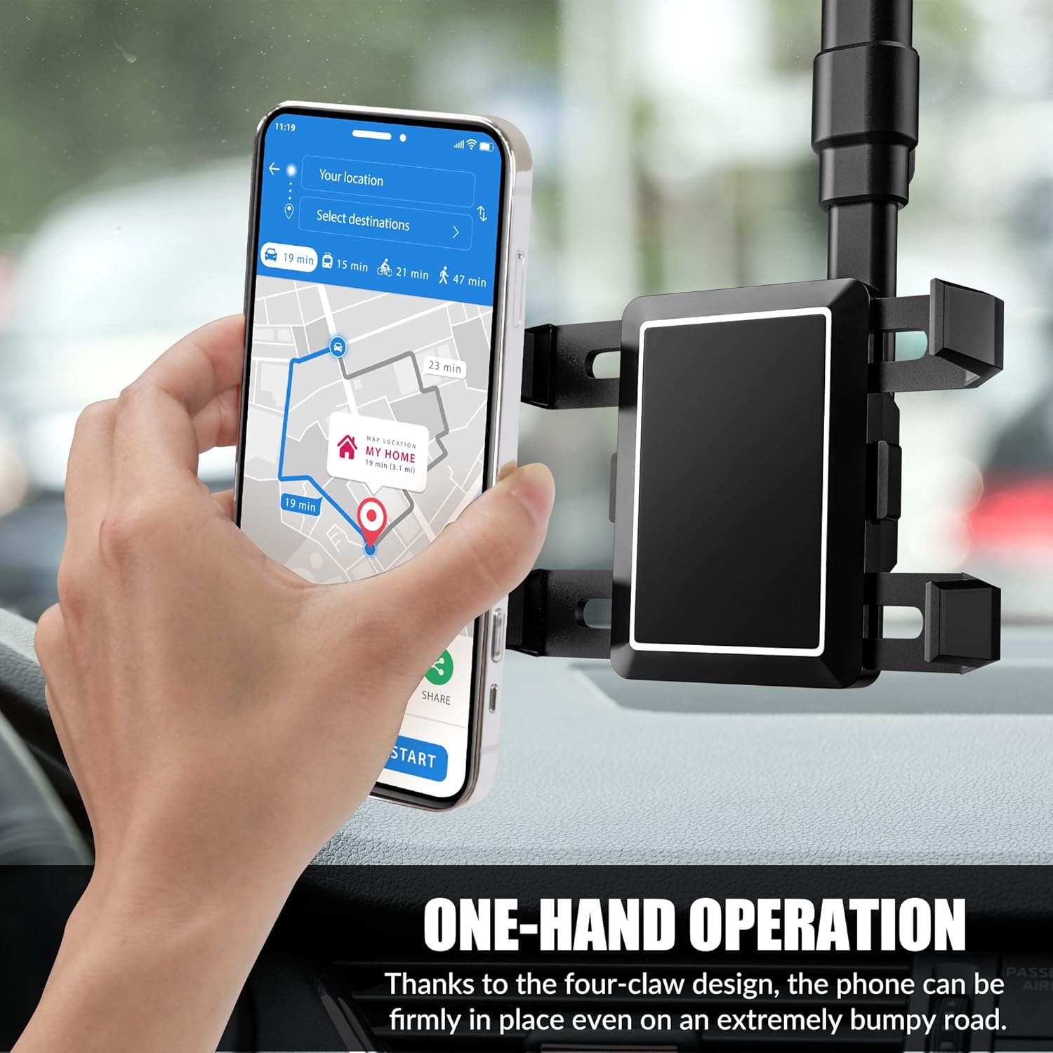 🤳🏽Multifunktionel 360 drejelig telefonholder til bakspejl i bilen
