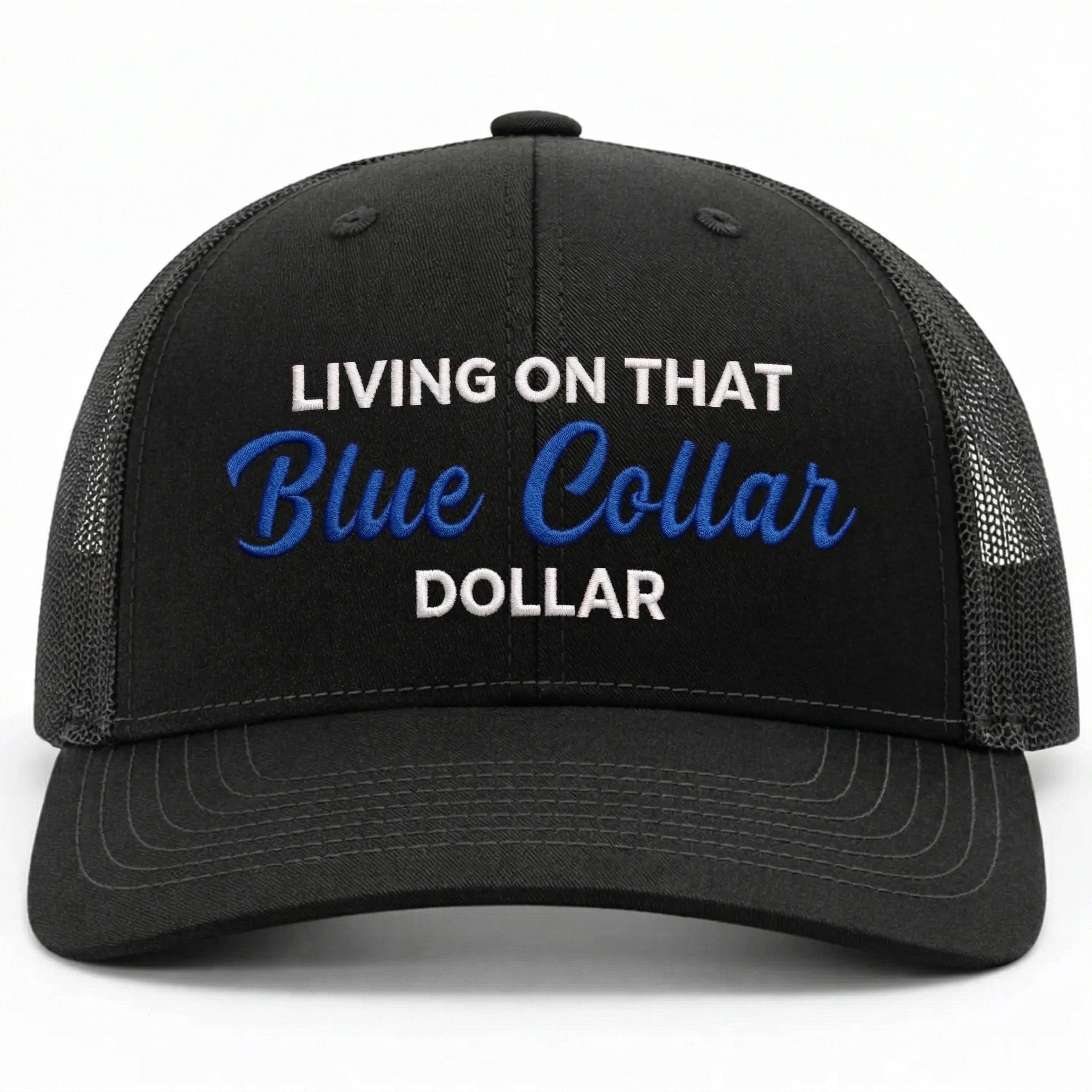 🛠️🧢Blue Collar Dollar Trucker Hat – Proud Workwear Cap