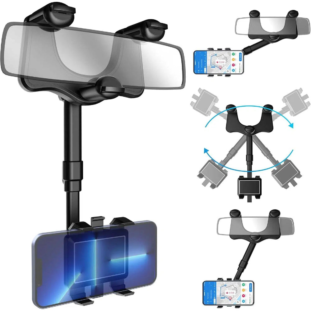 🤳🏽Multifunktionel 360 drejelig telefonholder til bakspejl i bilen