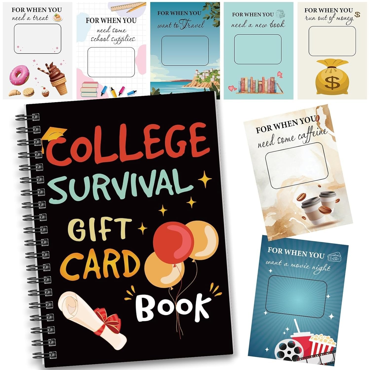 🎓📚 Overlevelsesgavekortbog til College 🎁Overraskelser på hver side📚Hardcover & Durability Line