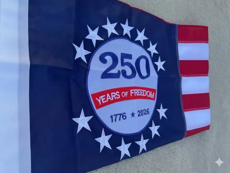 🔥250-årsjubileums USA-minnesflagga (90x150 cm), dubbelsidigt broderad