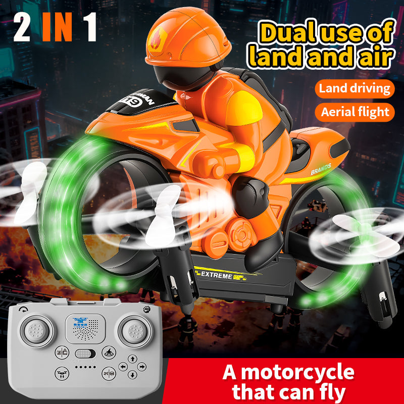 2-i-1 flyvende motorcykel – RC-motorcykel til land og luft med dobbeltfunktion