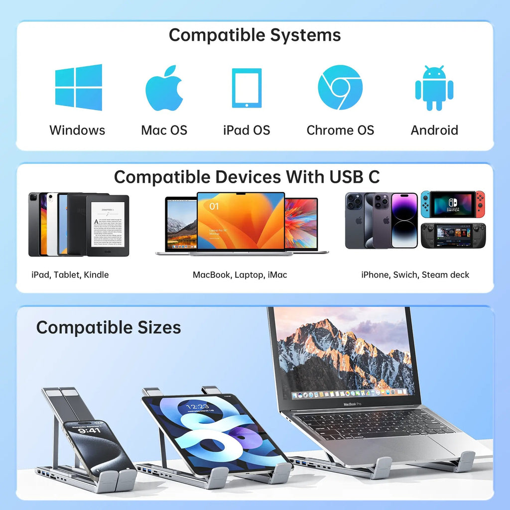 USB C Laptopstander med Dockingstation