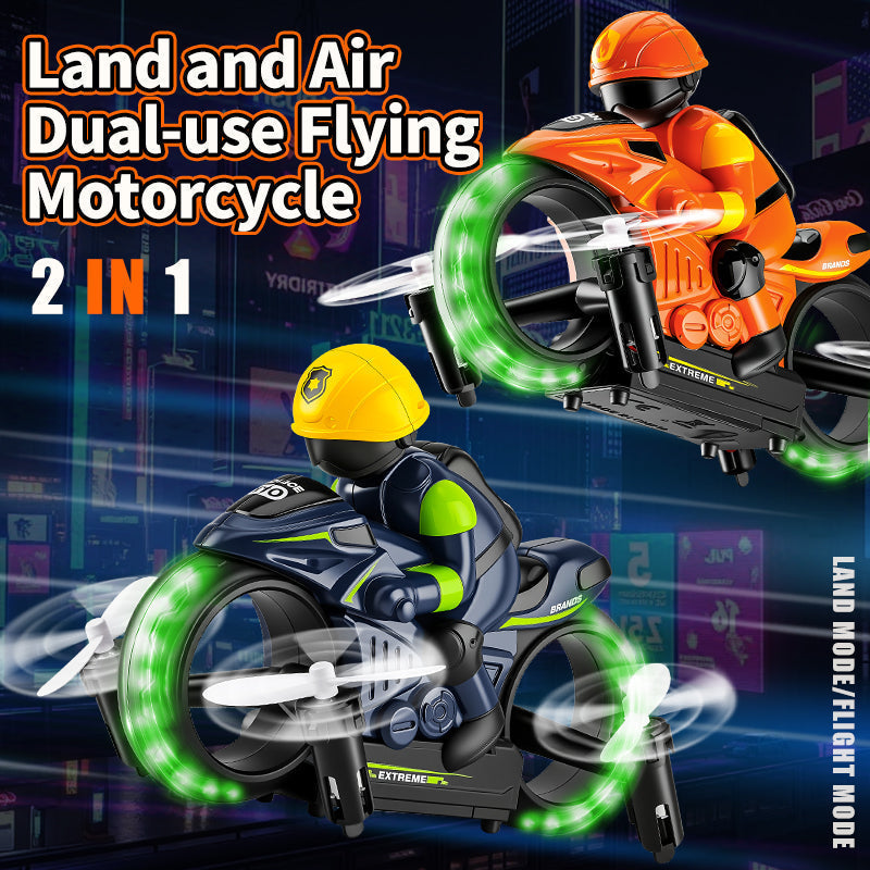 2-i-1 flyvende motorcykel – RC-motorcykel til land og luft med dobbeltfunktion