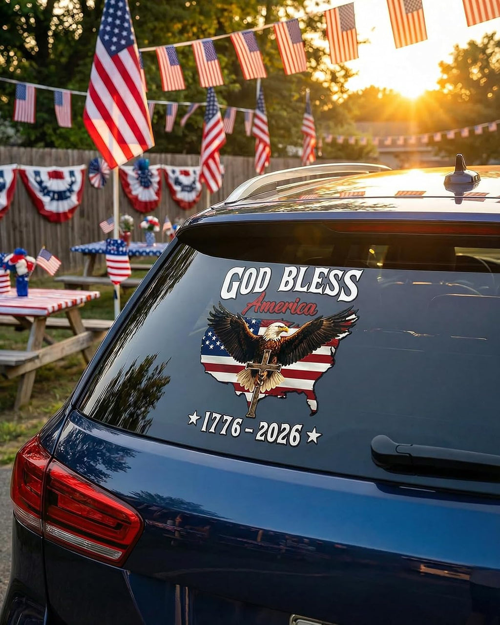 Gud Velsigne Amerika 250-års Jubilæum Bilmærkat