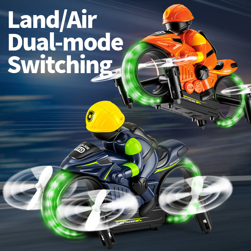 2-i-1 flyvende motorcykel – RC-motorcykel til land og luft med dobbeltfunktion