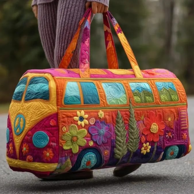 Unisex Boho Vatteret Weekender Rejsetaske, Let & Komfortabel, Hippie Design