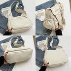 Lærreds Crossbody Taske med Flere Lommer til Hverdagsbrug