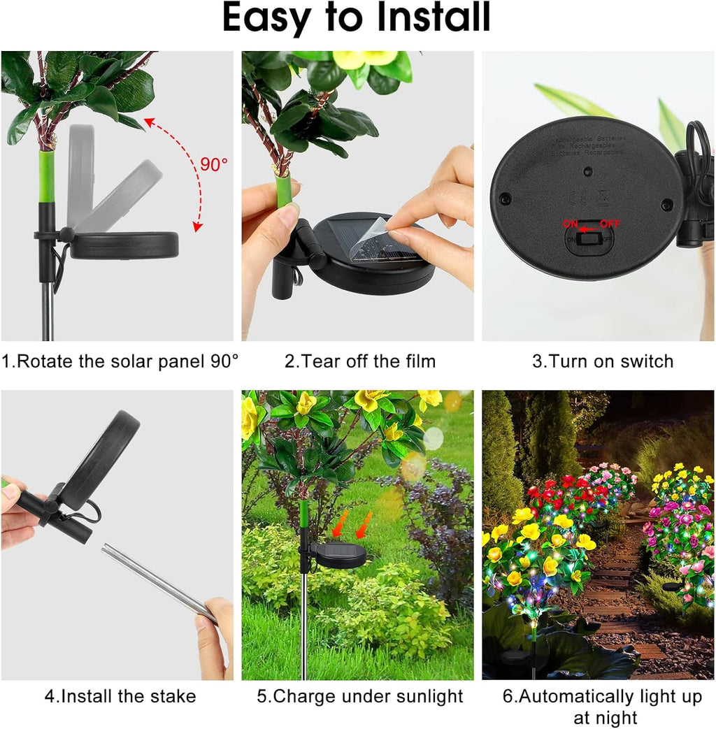 🌸✨ EverGlow Mindesmærkehave Blomsterlys – Med ultrarealistiske kunstige kronblade, solcelledrevet og vejrbestandig🏡🌪️