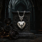 Gothic Bat Heart Locket – Vintage Necklace for Witchy Girls