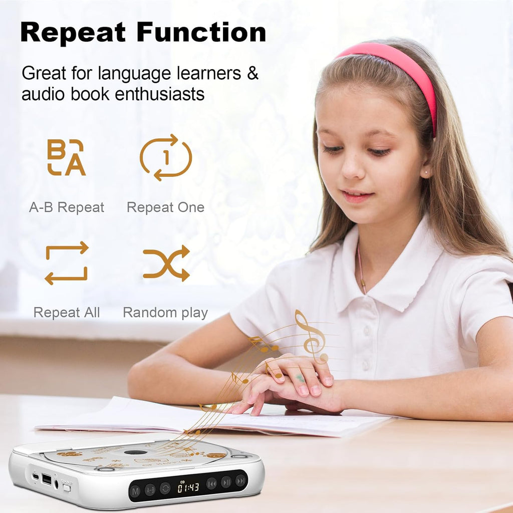 Bærbar Bluetooth CD-afspiller ❤️ Den perfekte gave til musikelskere