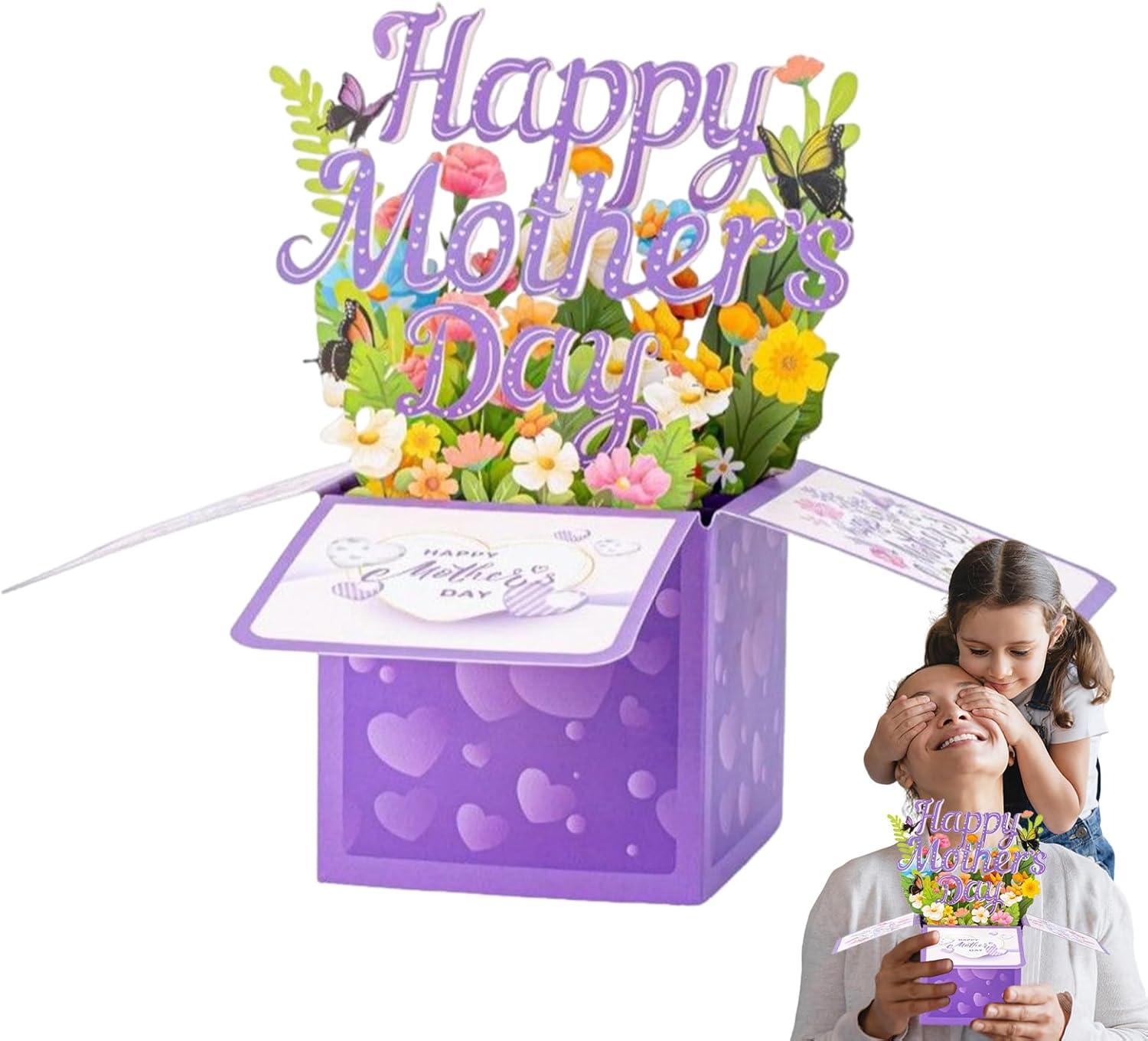 3D Pop-up lykønskningskort - Pop-up 3D blomsterlykønskningskort til mor