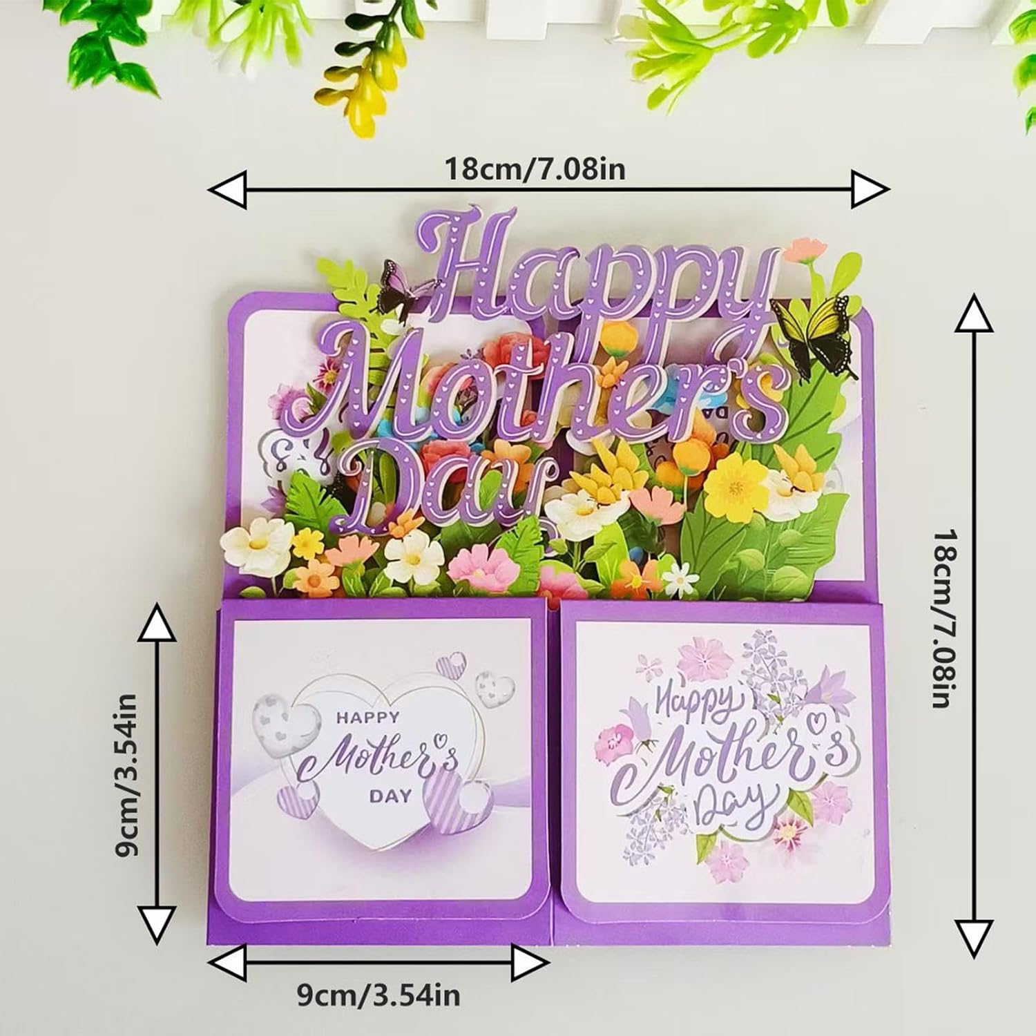 3D Pop-up lykønskningskort - Pop-up 3D blomsterlykønskningskort til mor
