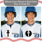 ✝️⚾Triple-Rope Tornado Baseball Necklace – Cross Charm Pendant with "I CAN DO ALL THINGS PHL4:13"