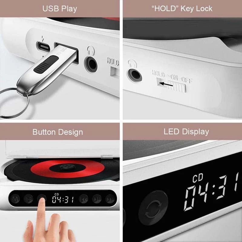 Bærbar Bluetooth CD-afspiller ❤️ Den perfekte gave til musikelskere
