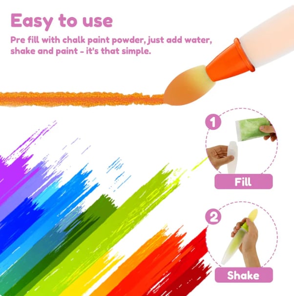 🌈Udendørs sæt med pensler til fortovsmaling | Maling i penslerne – Tilsæt blot vand✨🎨