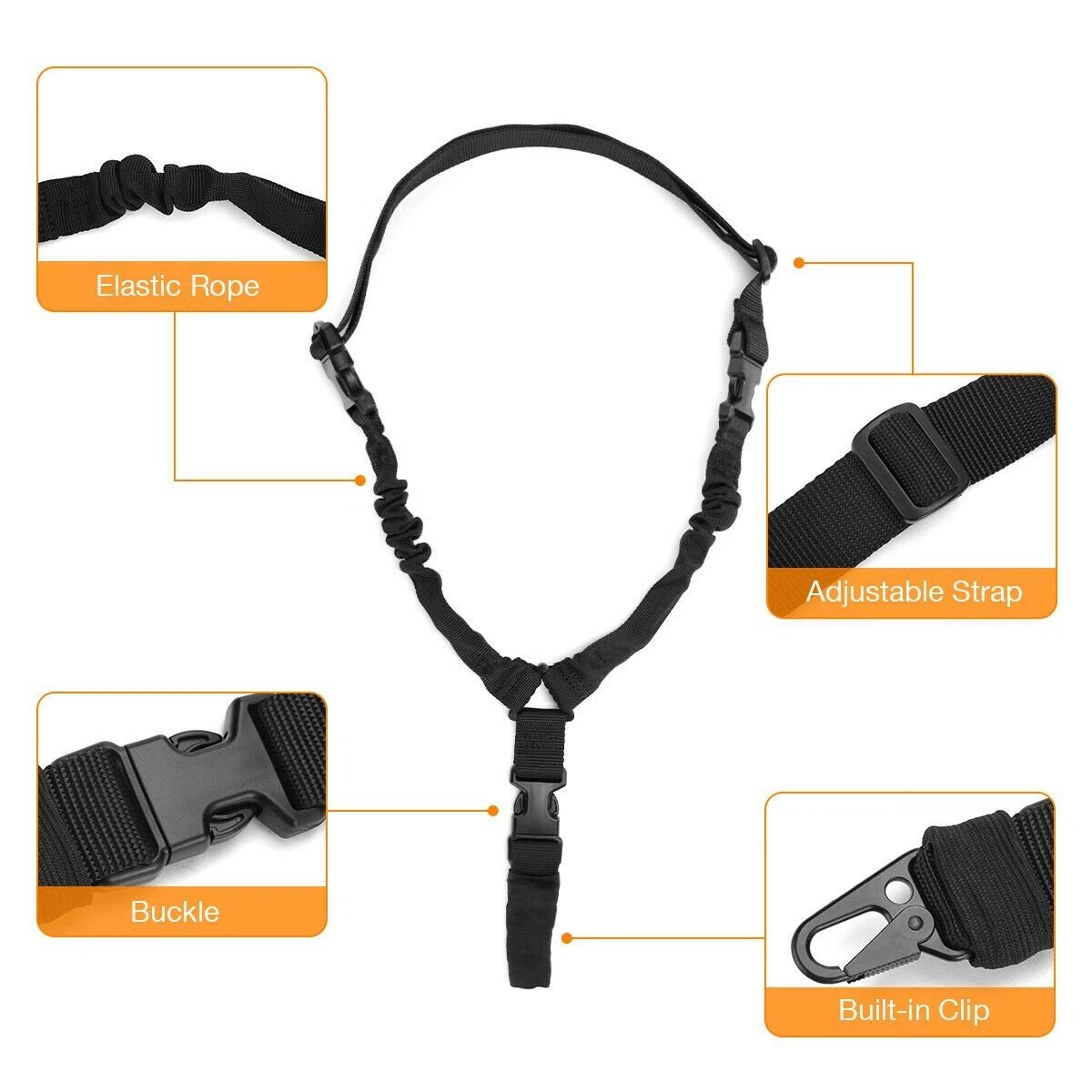 Taktisk single point-bungee-rem med M-LOK QD-beslag