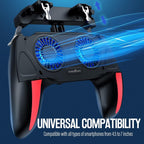 4-finger køle-gamecontroller med dobbelt blæser til mobilgaming