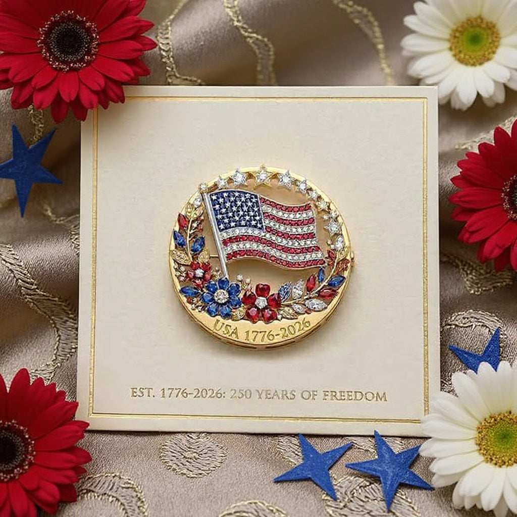 USA 250-års jubilæums emaljebrosche