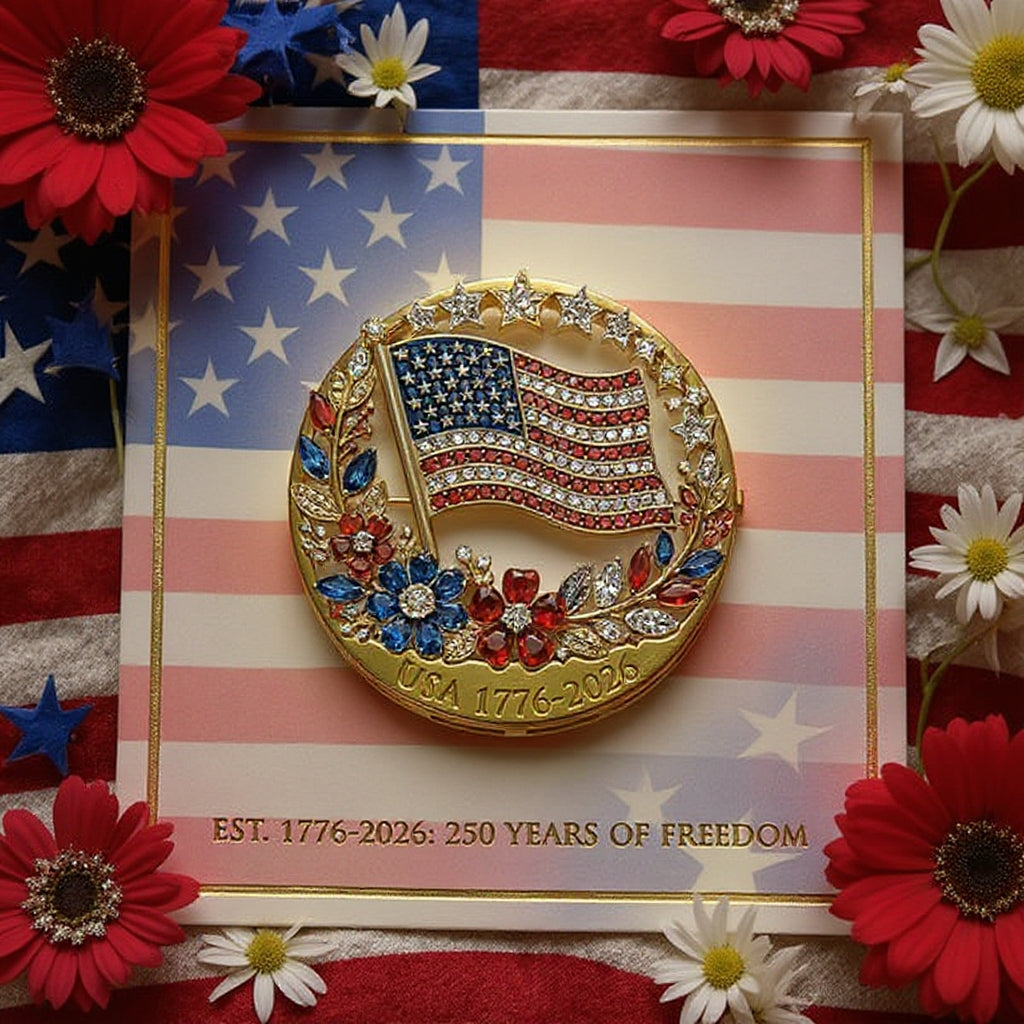 USA 250-års jubilæums emaljebrosche