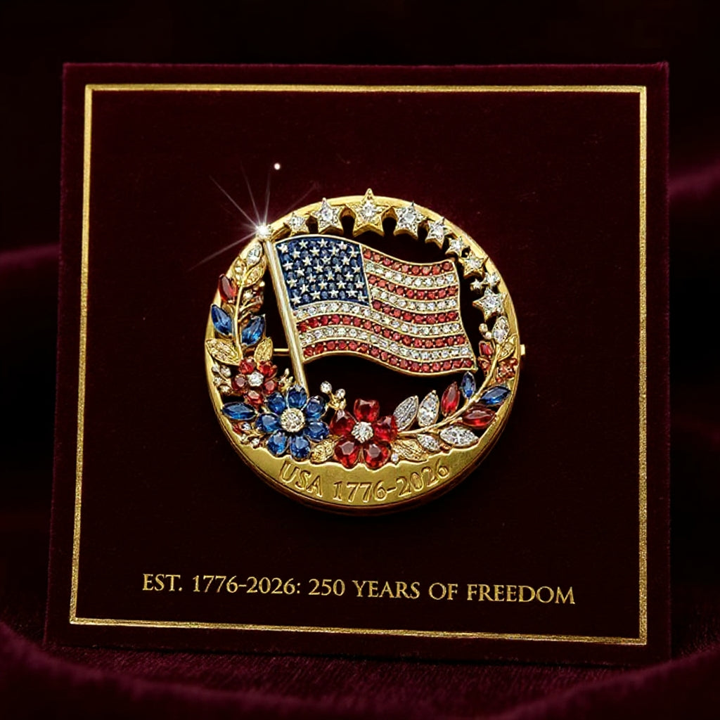 USA 250-års jubilæums emaljebrosche